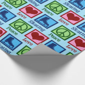 Peace Liebe Ice Skaten Geschenkpapier (Ecke)