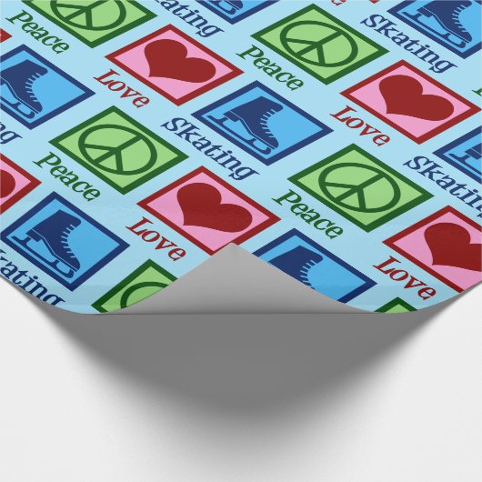 Peace Liebe Ice Skaten Geschenkpapier (Ecke)