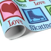 Peace Liebe Ice Skaten Geschenkpapier (Rolleneckpunkt)