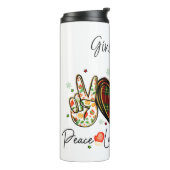 Peace Liebe Iced Coffee Fun Design Thermosbecher (Nach links gedreht)