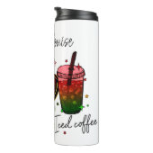 Peace Liebe Iced Coffee Fun Design Thermosbecher (Nach rechts gedreht)