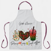Peace Liebe Iced Coffee Fun Schürze (Vorderseite)