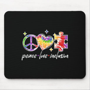 Peace Liebe Inklusion Rainbow Gefärbte Krawatte Au Mousepad