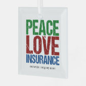 Peace Liebe Insurance Custom Company Weihnachten Ornament Aus Glas (Vorderseite links)