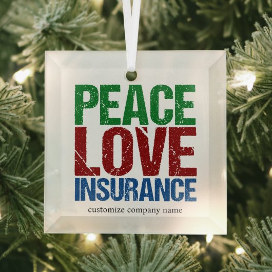 Peace Liebe Insurance Custom Company Weihnachten Ornament Aus Glas (Insitu)