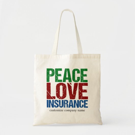 Peace Liebe Insurance Personalisiert Company Tragetasche (Vorne)