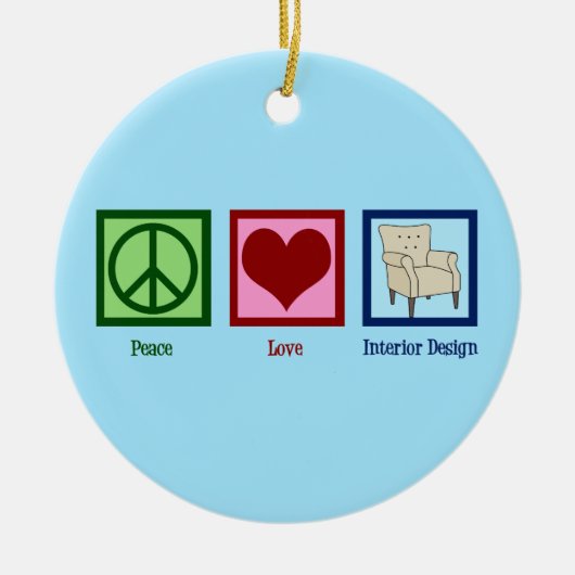 Peace Liebe Interior Design Keramik Ornament (Vorne)