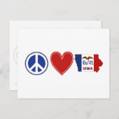 Peace Liebe Iowa Karte Gestalt eines Staatsflaggen (Vorne/Hinten)