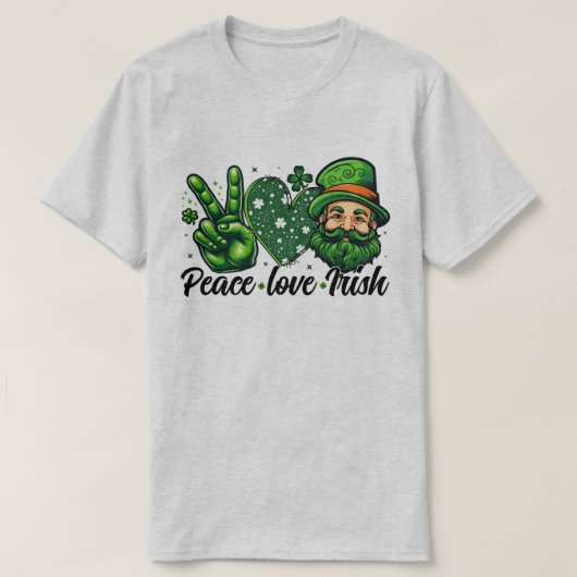 🍀 Peace Liebe Irischer T - Shirt - Feier des iris (Design vorne)