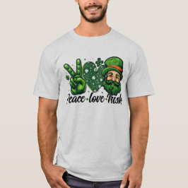🍀 Peace Liebe Irischer T - Shirt - Feier des iris