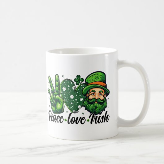 Peace Liebe Irish Tasse - Perfekt für St. Patrick' (Rechts)