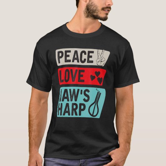 Peace Liebe Jaws Harp Lamellophone Instrument Murc T-Shirt (Vorderseite)
