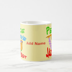 Peace Liebe Jazz Fest hinzufügen Kaffeetasse