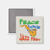 Peace Liebe Jazz Fest Sax Magnet (Vorderseite/Rückseite)