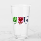 Peace Liebe Jazz Music Saxophon Glas (Vorderseite)