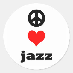 Peace Liebe Jazz Runder Aufkleber