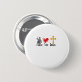 Peace Liebe Jesus cross-01 Button (Vorne & Hinten)