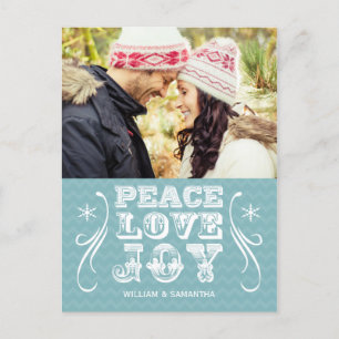 Peace Liebe JoBlue Zickzack Holiday Postcard Feiertagspostkarte