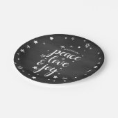 Peace Liebe Jockey Star Weihnachtsfeiertag Pappteller (Schrägansicht)