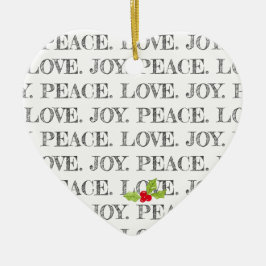 Peace Liebe Jockey Text Weihnachten Heiliges Foto  Keramik Ornament
