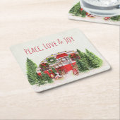 Peace, Liebe & Jockey Weihnachtsliegeplatz Rechteckiger Pappuntersetzer (angewinkelt)