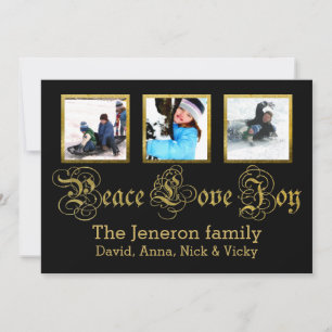 Peace Liebe Jogold, Black Christmas Groon Foto Feiertagskarte