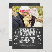 PEACE LIEBE JOHANNY Chalkboard Ferienwohnung Karte (Vorne/Hinten)