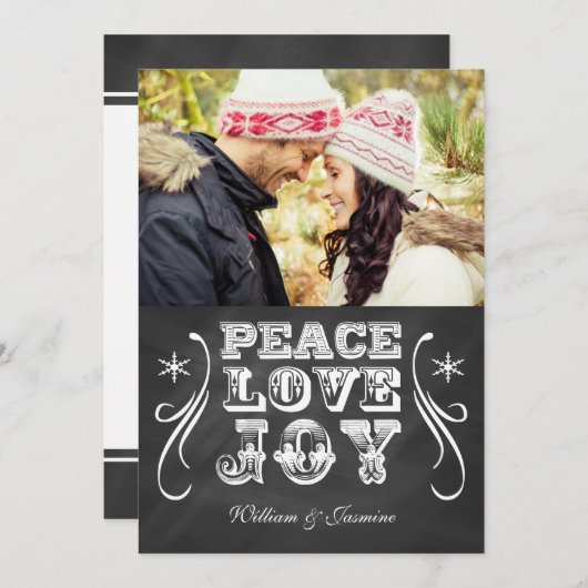 PEACE LIEBE JOHANNY Chalkboard Ferienwohnung Karte (Vorne/Hinten)