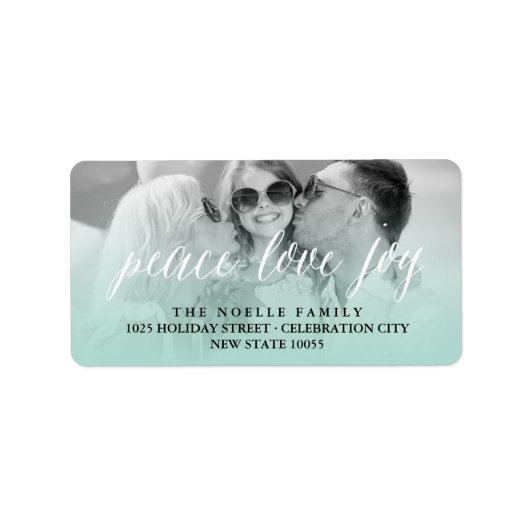 Peace Liebe Join Script Foto Address Labels Adressaufkleber (Vorne)