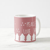 Peace Liebe Join Script Soft Pink Weihnachtskaffee Kaffeetasse (VorderseiteRechts)