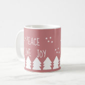 Peace Liebe Join Script Soft Pink Weihnachtskaffee Kaffeetasse (Vorderseite Links)
