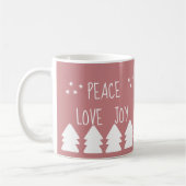 Peace Liebe Join Script Soft Pink Weihnachtskaffee Kaffeetasse (Links)