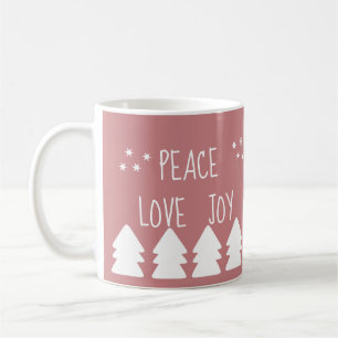 Peace Liebe Join Script Soft Pink Weihnachtskaffee Kaffeetasse