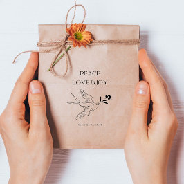 Peace Liebe Joith Faith Christmas Snow Bird Berrie Gummistempel