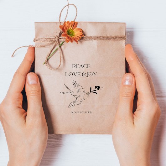 Peace Liebe Joith Faith Christmas Snow Bird Berrie Gummistempel