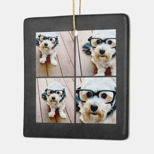 Peace Liebe Joliday Chalkboard Foto Collage Keramikornament (Links)