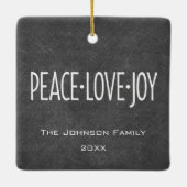 Peace Liebe Joliday Chalkboard Foto Collage Keramikornament (Rückseite)