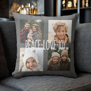 Peace Liebe Joliday Chalkboard Foto Collage Kissen