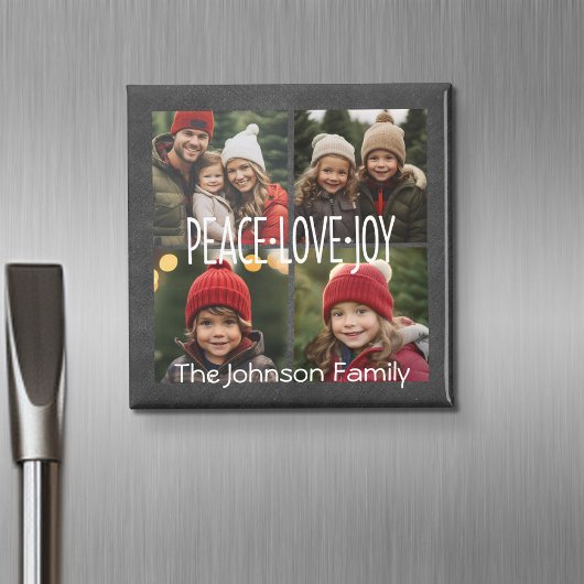 Peace Liebe Joliday Chalkboard Foto Collage Magnet