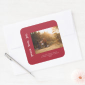 Peace Liebe Joliday Weihnachten Foto Quadratischer Aufkleber (Umschlag)