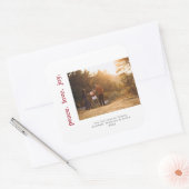 Peace Liebe Joliday Weihnachten Foto Quadratischer Aufkleber (Umschlag)