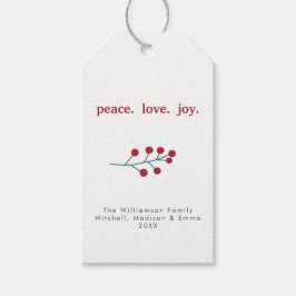 Peace Liebe Joly Holly Berries Weihnachten Geschenkanhänger
