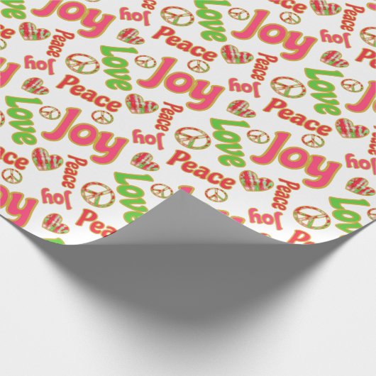 Peace Liebe Jon Fun Retro Gefärbte Krawatte Weihna Geschenkpapier (Ecke)