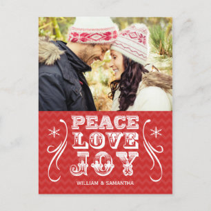Peace Liebe Jored Zickzack Holiday Postcard Feiertagspostkarte