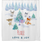 Peace Liebe & Josure Forest Animals Duschvorhang (Vorderseite)