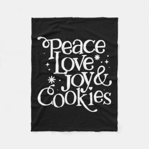 Peace Liebe Joy and Cookies Weihnachten Fleecedecke