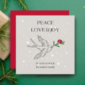 Peace Liebe Joy Bird Red Berry Snow Weihnachten