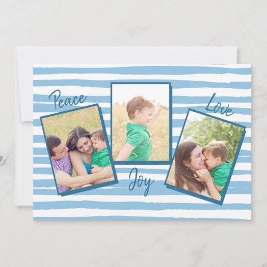 Peace Liebe Joy | Blue 3 Foto Weihnachten (Vorderseite)