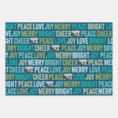 Peace Liebe Joy Bright Merry Cheer mit 1 Foto Geschenkpapier Set (Vorderseite 2)