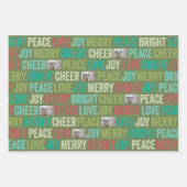 Peace Liebe Joy Bright Merry Cheer mit 1 Foto Geschenkpapier Set (Vorderseite 2)